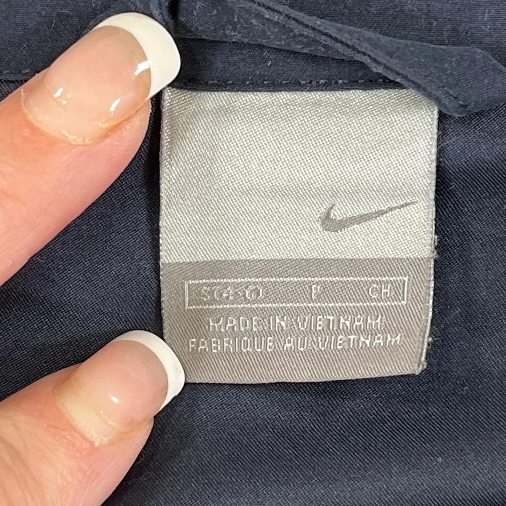 Nike Full Zip Track Jacket Women S Navy Blue White Stripe Athletic Activewear